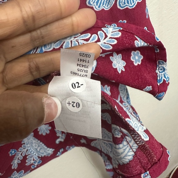 LOFT Burgundy and Blue Floral Paisley Blouse - Picture 8 of 8